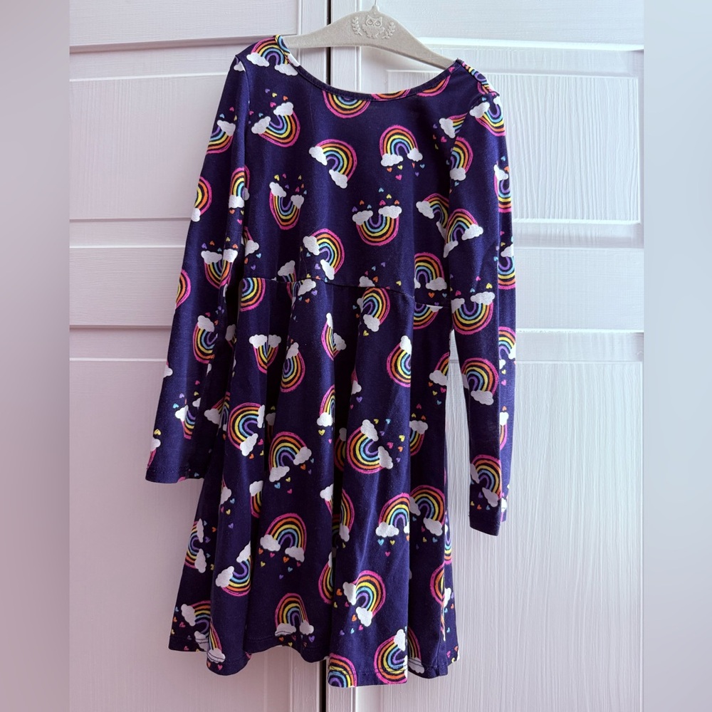 The Children's Place Navy Dress with Rainbow Design. Size 5T